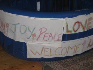 birth pool decorated
