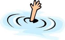 hand on water